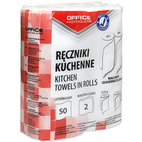 Rczniki kuchenne celulozowe OFFICE PRODUCTS, 2-warstwowye, 50 listków, 9, 25m, 2szt., biae