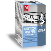 Chusteczki nawilżane ANNA ZARADNA, do okularów, 30 saszetek, białe chusteczki
