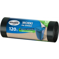Worki na �mieci GROSIK, LDPE, 120l, 10 szt., czarne