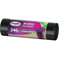 Worki na �mieci GROSIK, LDPE, 240l, 10 szt., czarne