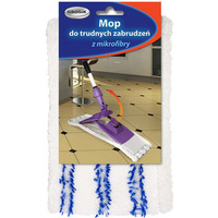 Mop GROSIK, do trudnych zabrudze�, z mikrofibry, wk�ad, 1 szt. bia�o-niebieski