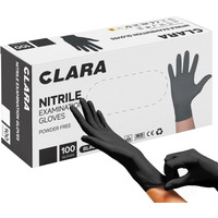 R�kawice nitrylowe bezpudrowe CLARA, 100 szt., rozmiar S, czarne