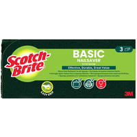 Zmywak kuchenny SCOTCH BRITE Basic, profilowany, 3 szt., �&oacute;�to-zielony