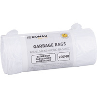 Worki na �mieci DONAU HOME, �azienkowe (HDPE), 20l, 40 szt., bia�e