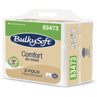 R�cznik papierowy BulkySoft Comfort, sk�adany typu Z 3 panelowyl, 2 warstwy, 24x21, 5 cm, kolor bia�y, celuloza, 3000 szt./op