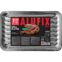 Tacki grillowe ALUFIX Fix-Grill, aluminiowe, prostokątne, 5 szt
