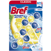 Kulki myjąco-zapachowe do toalet BREF Power Aktiv Lemon, 3x50g