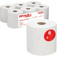 R�cznik papierowy WYPALL L10 General Clean, centralne odwijanie, 1-warstwowy, 6 rolek x 630 listk&oacute;w, bia�y