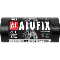 Worki na śmieci ALUFIX Professional, HDPE, 60x80cm, 8 μm, 60l, 40 szt., czarne