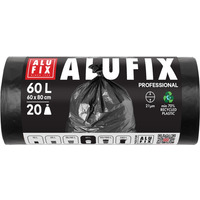 Worki na śmieci ALUFIX Professional, LDPE, 60x80cm, 21 μm, 60l, 20 szt., czarne