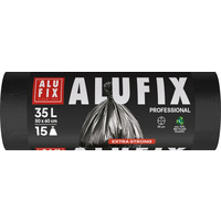 Worki na śmieci ALUFIX Professional, LDPE, 50x60cm, 20 μm, 35l, 15 szt., czarne