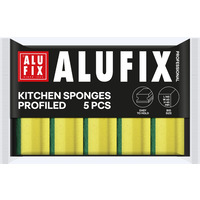 Gąbki kuchenne ALUFIX Professional, profilowane długie, 145x60x45mm, 5 szt., żółte