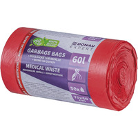 Worki na odpady medyczne DONAU EXPERT, LDPE, 60l, 50 szt., czerwone