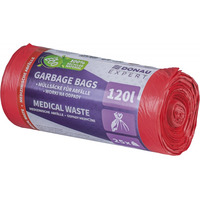 Worki na odpady medyczne DONAU EXPERT, LDPE, 120l, 25 szt., czerwone